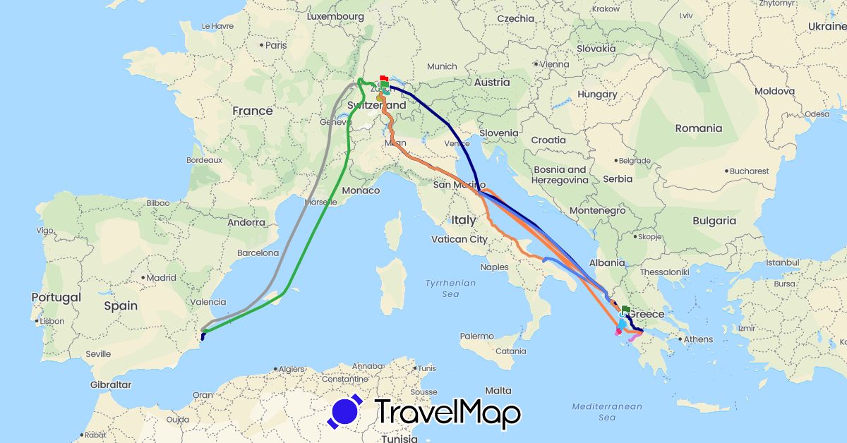 TravelMap itinerary: plane, hinreise september 2022 in Switzerland (Europe)