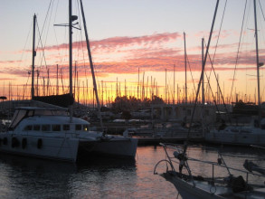Sunset in der Gouvia Marina auf Korfu